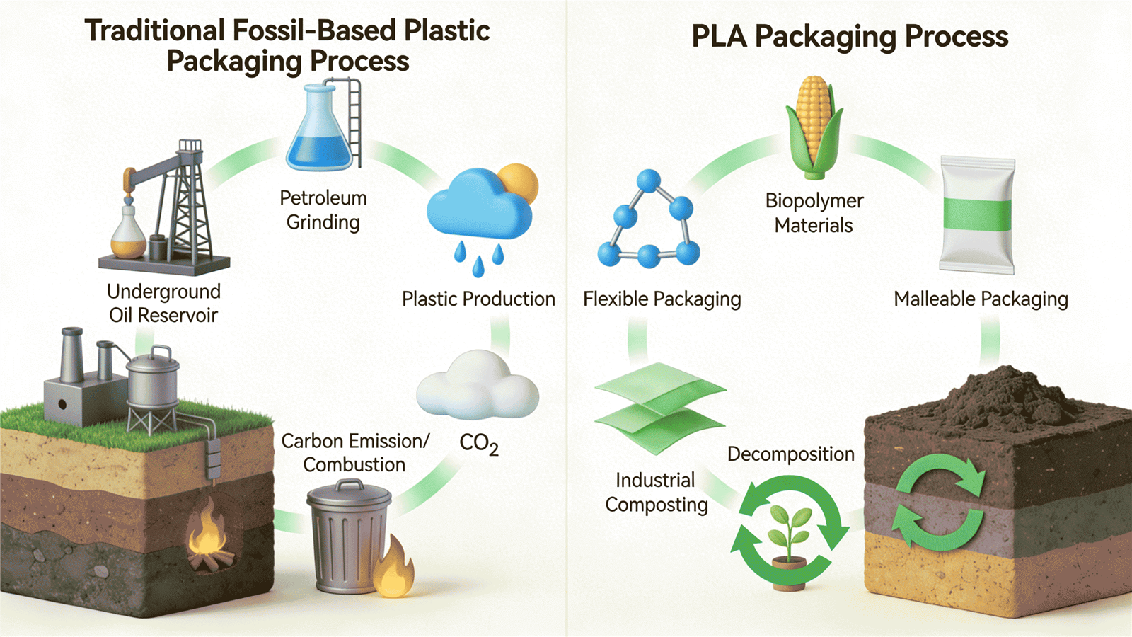 PLA-packaging-material-lifecycle-infographic-showing-carbon-reduction-and-circular-economy PLA-packaging-material-lifecycle-infographic-showing-carbon-reduction-and-circular-economy