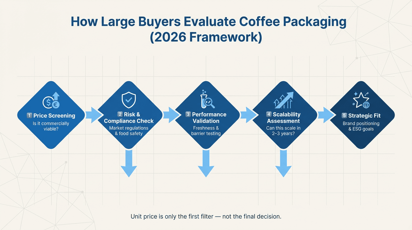 How Large Buyers Evaluate Coffee Packaging Decision Framework How Large Buyers Evaluate Coffee Packaging Decision Framework